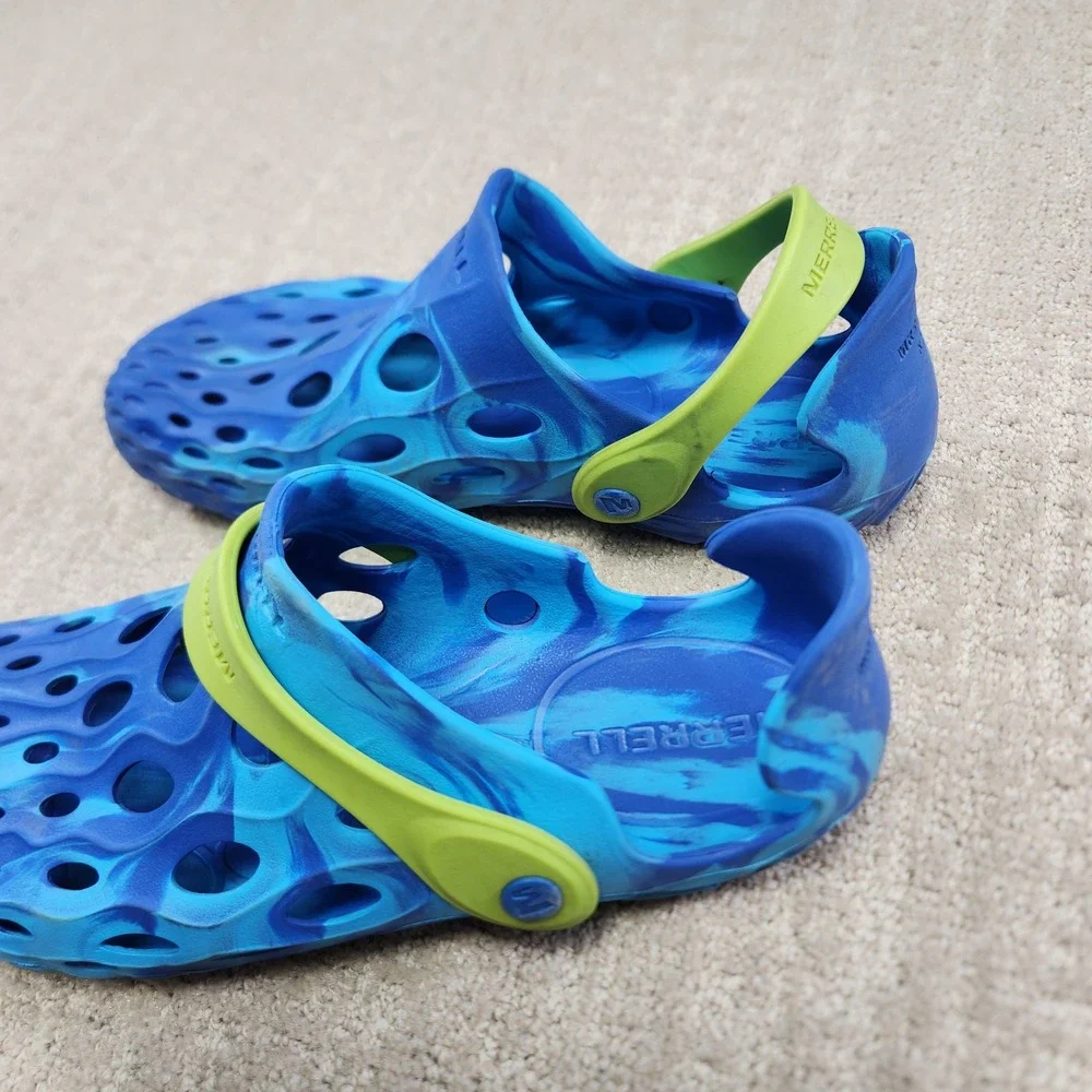 Merrell Kids Hydro Moc Blue Lime Green Water Shoes Clogs MRS-1480-1 Size 7